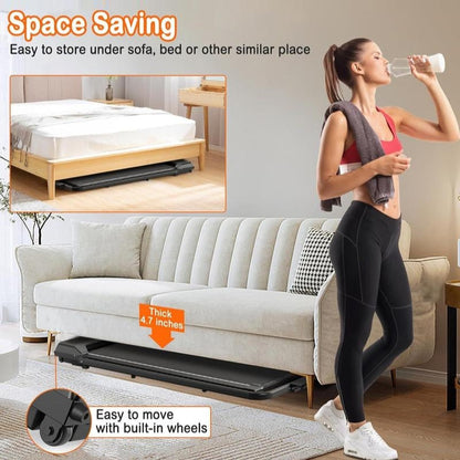 2-In-1 Portable Treadmill with Handle for Home & Office Use