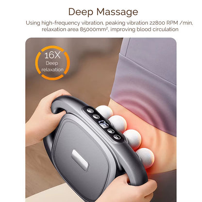 PowerPulse 8X – Deep Tissue Fascia Massage Gun with 8 Heads, 30 Speeds & Red Light Therapy